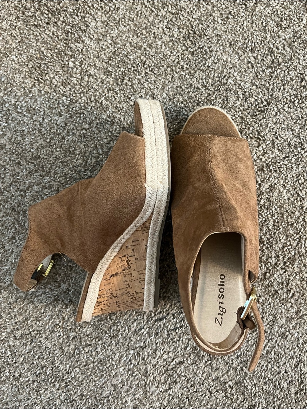 Anna Tan Suede Wedge Sandals